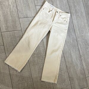ZARA Cream Straight-Leg Jeans